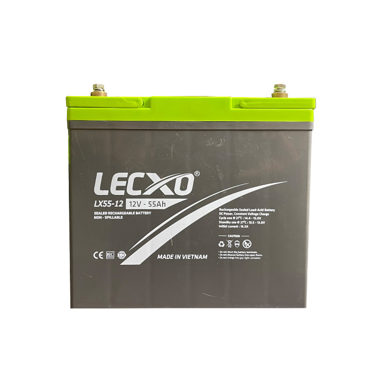 Lecxo 12V 55Ah Lead Acid Dry Battery