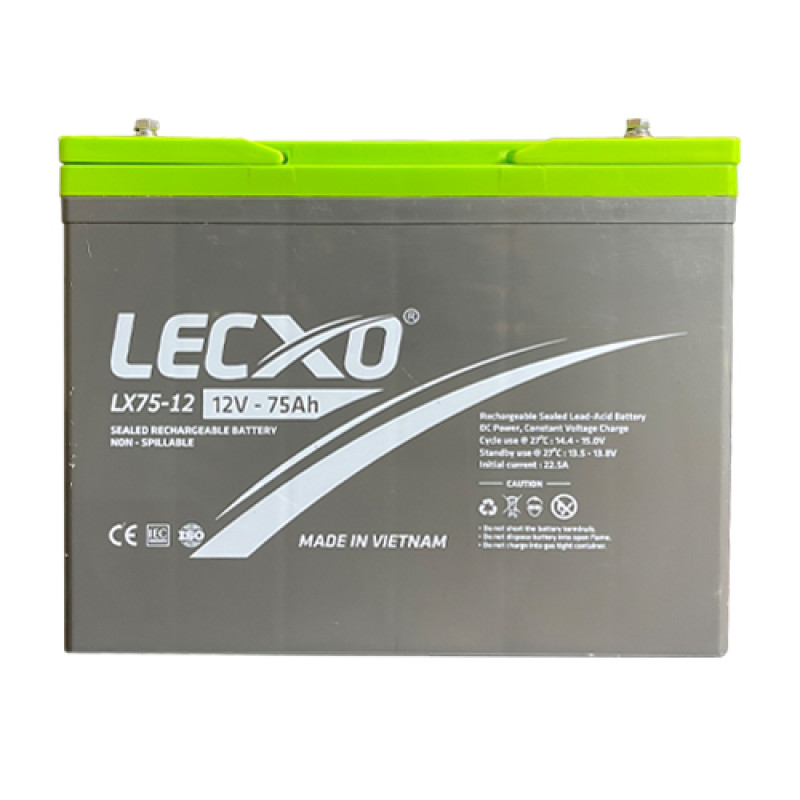 Lecxo 12V 75Ah Lead Acid Dry Battery