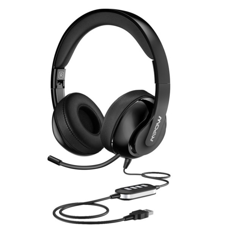 MPOW Wired USB Headset Black BH224A 3.5mm Jack