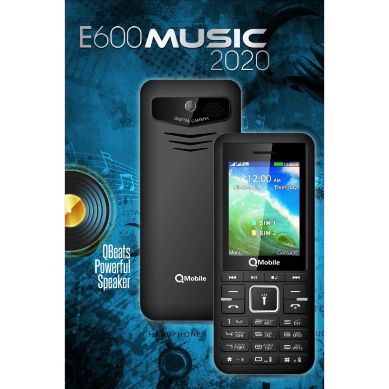 Qmobile E600 music 2020 - 2.4'' - 3000mAh Battery - Official Warranty 