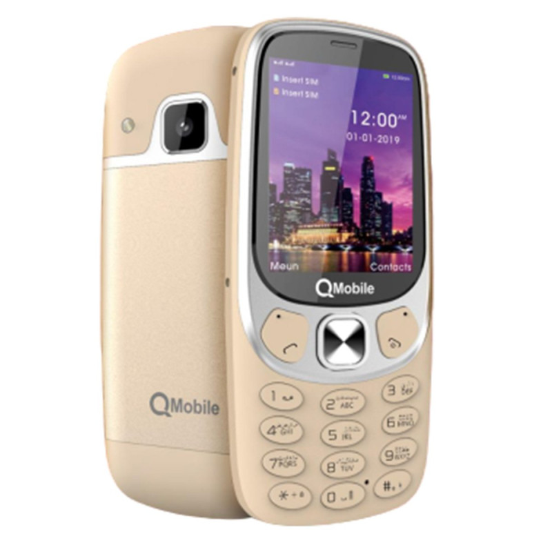 Qmobile N210 - 2.4 Inch - Dual Sim - Gold 